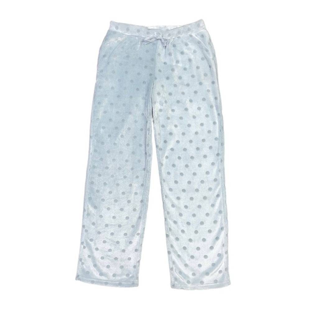 La Vie En Rose Fleece Pajama Pants Grey Polka Dot‎ Sleepwear Women’s Medium